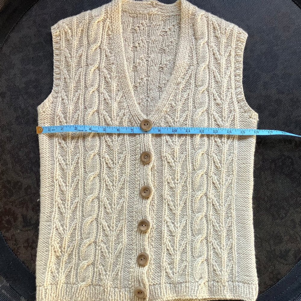 Hand Knit Cable Vest - Picture 2 of 3